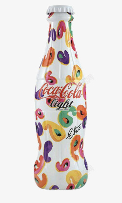 可口可乐装饰白色可口可乐创意图案瓶子高清图片