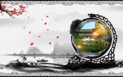 青墙黛瓦中国风水墨风中式地产宣传高清图片