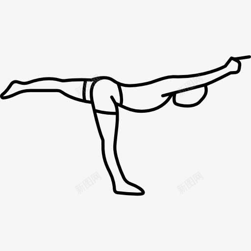 男人站在右腿伸展腿和手臂图标png_新图网 https://ixintu.com 平静 放松 普拉提 瑜伽 运动