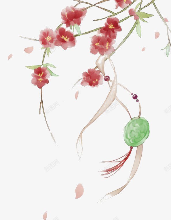 手绘粉色花朵插图png免抠素材_新图网 https://ixintu.com 插图 粉色 花朵