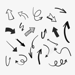 手写艺术字元素手写箭头装饰元素矢量图高清图片