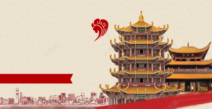 春节旅游海报背景模板背景
