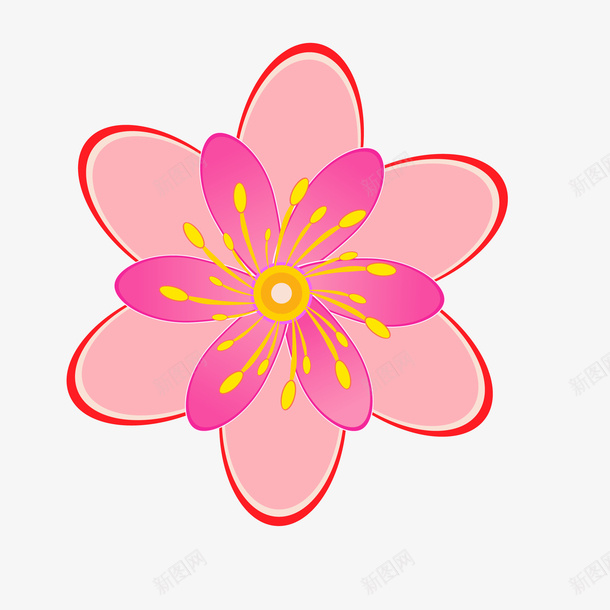 一朵简单的粉色小花psd免抠素材_新图网 https://ixintu.com 植物 淡紫色 粉色 花