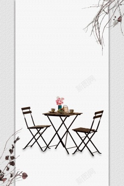 木业桌椅日式家具背景模板高清图片