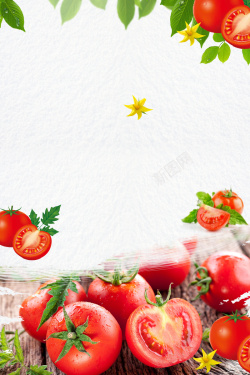 鲜美多汁西红柿蔬菜促销海报高清图片