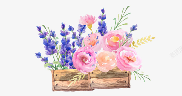 插画水彩psd免抠素材_新图网 https://ixintu.com 插画 水彩 玫瑰 花朵
