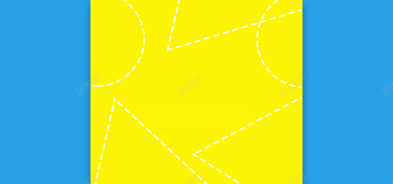 简约虚线拼接几何蓝色bannerjpg设计背景_新图网 https://ixintu.com 几何 几何拼接 几何渐变 蓝色 蓝色banner 虚线 通用 黄色