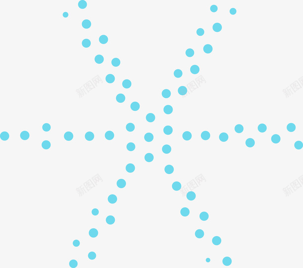 蓝色米字型圆形点状排列图图标png_新图网 https://ixintu.com 浅蓝 简约 米字型 线条