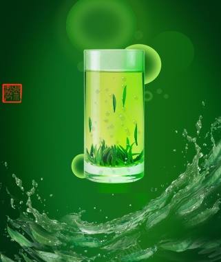 绿茶绿色清新海报背景背景