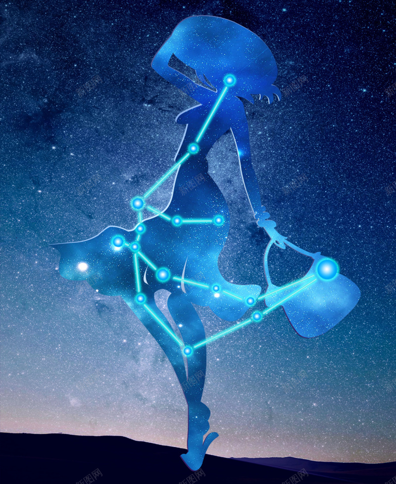 蓝色星空背景海报psd设计背景_新图网 https://ixintu.com 十二星座 星座 星座图 星座海报 星座背景 星相图 水瓶座 蓝色 蓝色海报 蓝色背景