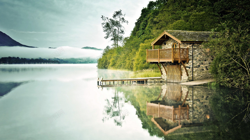 湖泊人家jpg设计背景_新图网 https://ixintu.com 人与自然 摄影 风景