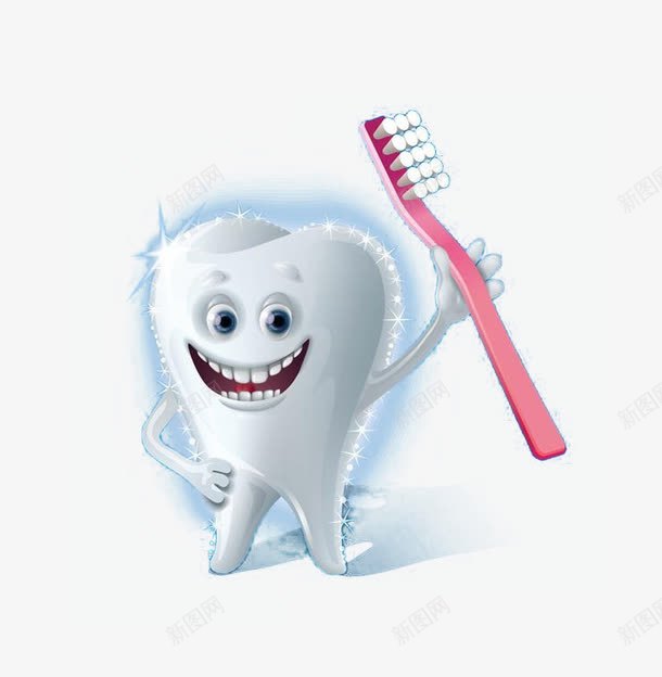 卡通牙齿牙刷png免抠素材_新图网 https://ixintu.com 刷牙 医疗 卡通 牙齿 白色