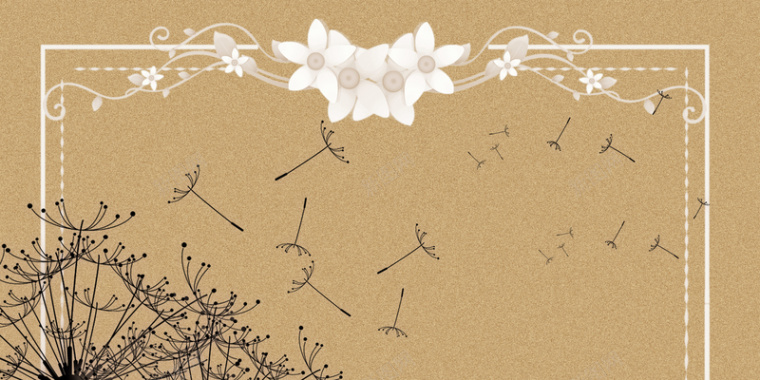 花朵蒲公英纹理海报背景素材背景