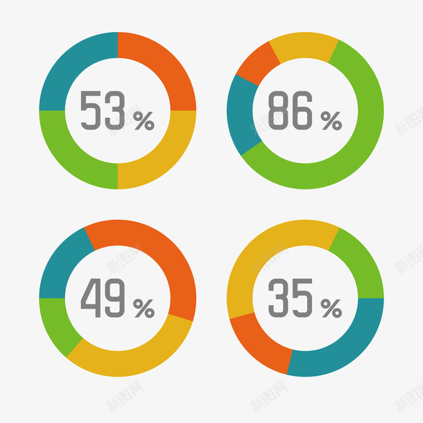 彩色圆环数据矢量图ai免抠素材_新图网 https://ixintu.com 分析 彩色 数据 素材 矢量图