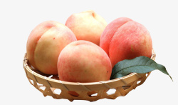 桃水果夏季水果一篮桃子素材