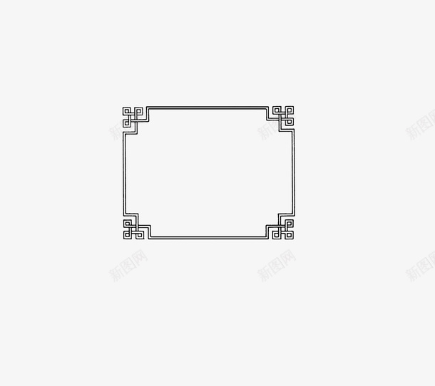 中国风黑色花纹边框装饰psd免抠素材_新图网 https://ixintu.com 古风 版衬 装饰 边框