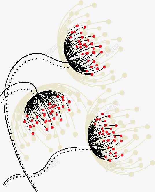 手绘的花png免抠素材_新图网 https://ixintu.com 小红点 漂亮 白色 简约 红点