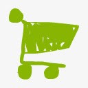 绿色的购物手推车符号图标图标