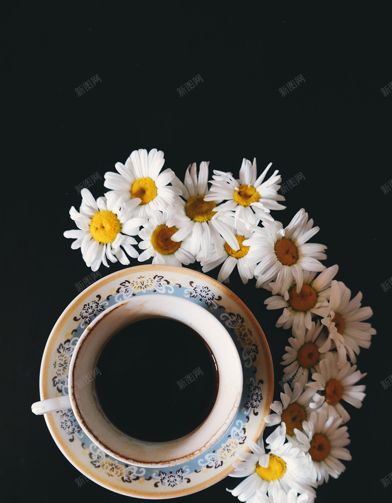 雏菊和咖啡杯H5背景jpg设计背景_新图网 https://ixintu.com daisy 咖啡 咖啡杯 咖啡素材 咖啡背景 小清新 文艺 简约 雏菊