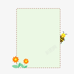 线型边框边框卡通边框蜜蜂花朵线型边框高清图片