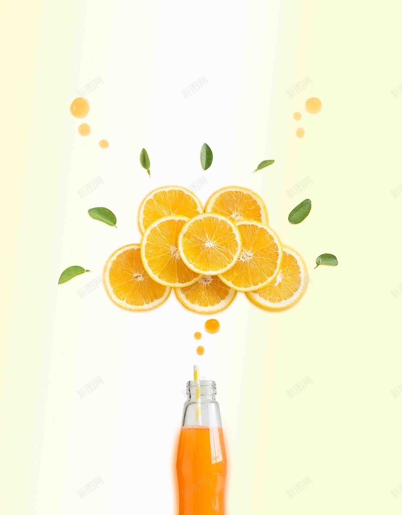 橙汁小清新创意海报背景模板psd设计背景_新图网 https://ixintu.com 冷饮 创意 宣传 小清新 新品上市 橙汁 活动 海报 背景模板 饮品店
