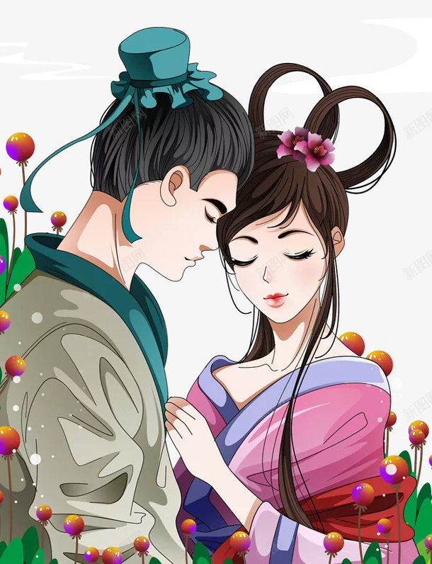 七夕节牛郎织女1png免抠素材_新图网 https://ixintu.com png 人物 卡通 节日