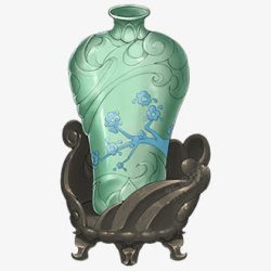 创意手绘合成绿色的陶器瓷器素材