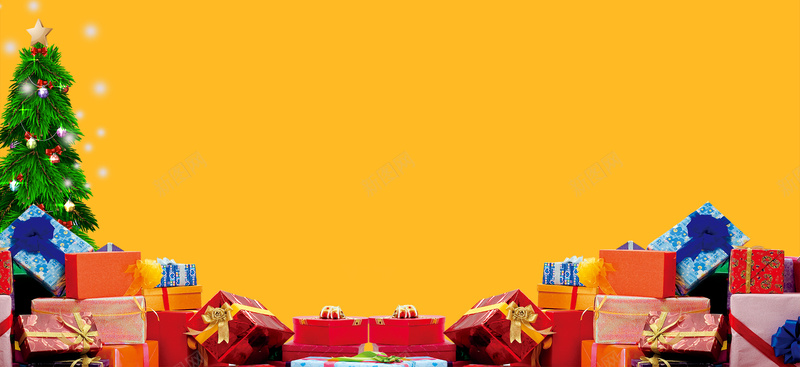 圣诞节大促黄色bannerpsd设计背景_新图网 https://ixintu.com 优惠 圣诞 圣诞树 圣诞节快乐 大促 电商 礼物 简约 黄色