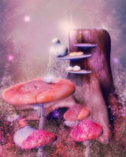 粉色蘑菇粉色梦幻蘑菇高清图片