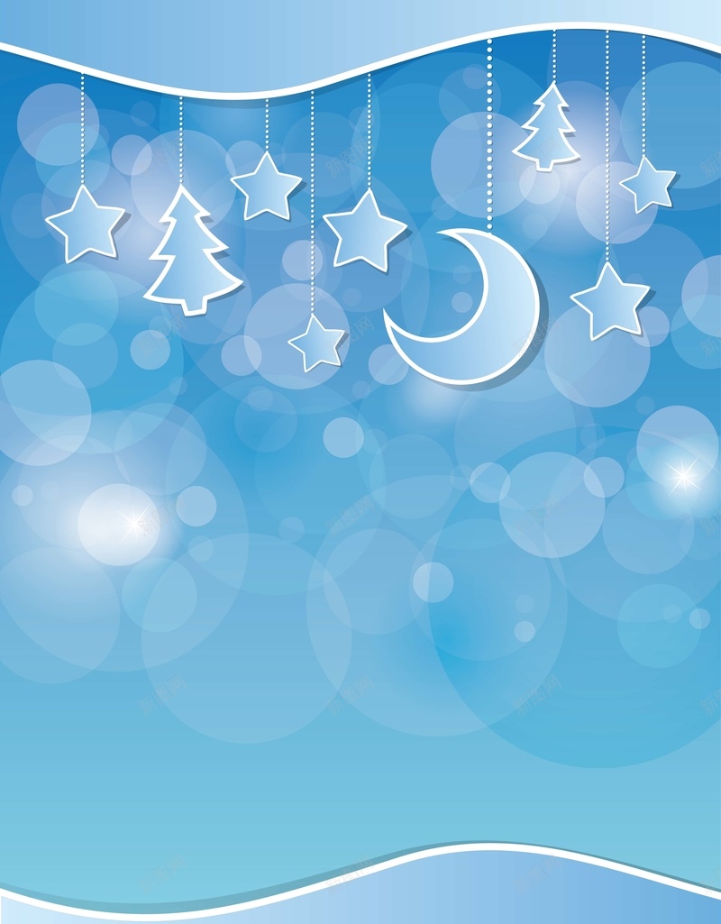 蓝色星星和月亮背景psd设计背景_新图网 https://ixintu.com AI素材 开心 星星 曲线 月亮 梦幻 海报 烟雾 背景 蓝色
