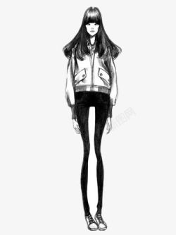 瘦长女孩的瘦长腿高清图片