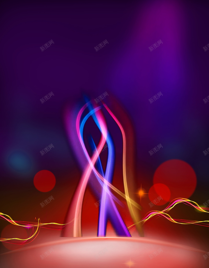 夜色荧光科幻线条炫光商务背景psd设计背景_新图网 https://ixintu.com 商务 夜色 炫光 科幻 素材 线条 背景 荧光
