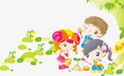 小伙伴种树素材