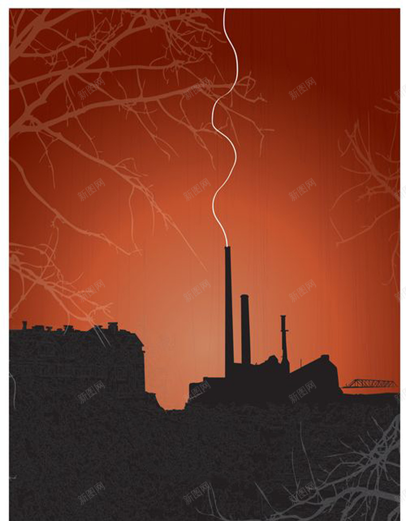 工业宣传海报psd设计背景_新图网 https://ixintu.com 创意 宣传 工业 手绘 特色 电力 简约 质感 黑白