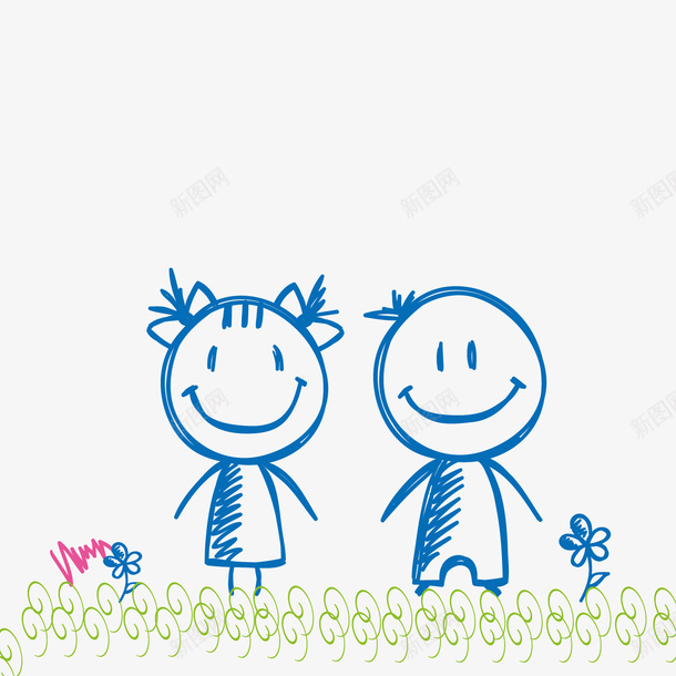 可爱手绘png免抠素材_新图网 https://ixintu.com 卡通画 小孩 手绘画