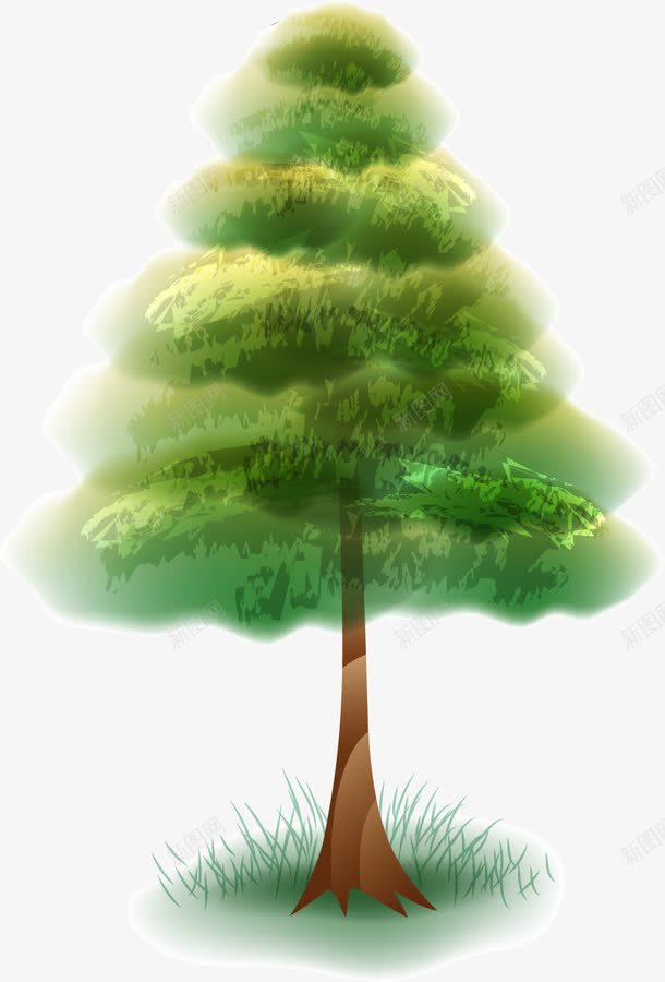 梦幻绿色创意树png免抠素材_新图网 https://ixintu.com 想象树 手绘树木 梦幻绿色创意树 绿植 绿色