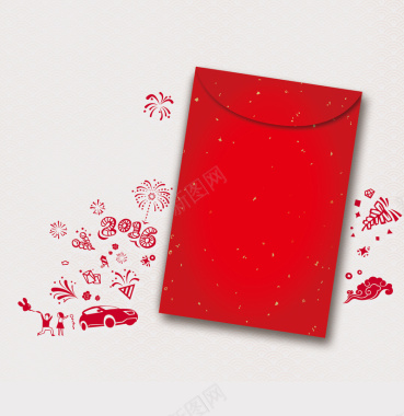 红色简约红包背景图背景