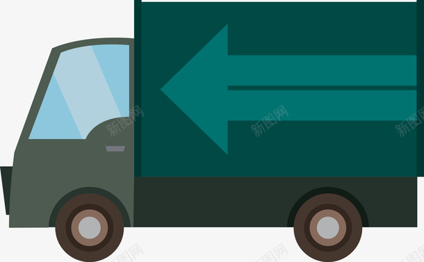 扁平化卡通货车图矢量图图标图标
