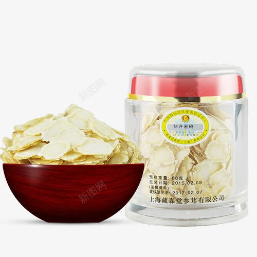 罐装人参片png免抠素材_新图网 https://ixintu.com 产品实物 人参片 保健品 保鲜 罐装 补品