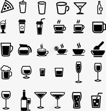 饮料酒水素材饮料杯子咖啡图标矢量图图标