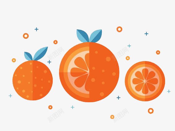 扁平化甜橙png免抠素材_新图网 https://ixintu.com 创意 创意水果 橙子 橙子瓣 水果 甜橙
