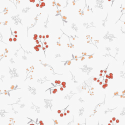 树枝花纹秋日果实装饰元素图高清图片