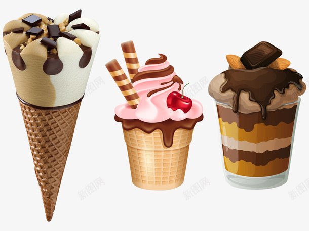 手绘冰淇淋png免抠素材_新图网 https://ixintu.com 冰淇淋 夏天 手绘冰淇淋 甜食 美味