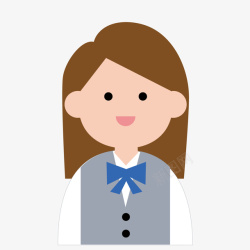 年轻的卡通女性人物素材