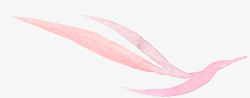 水彩手绘粉色树叶素材