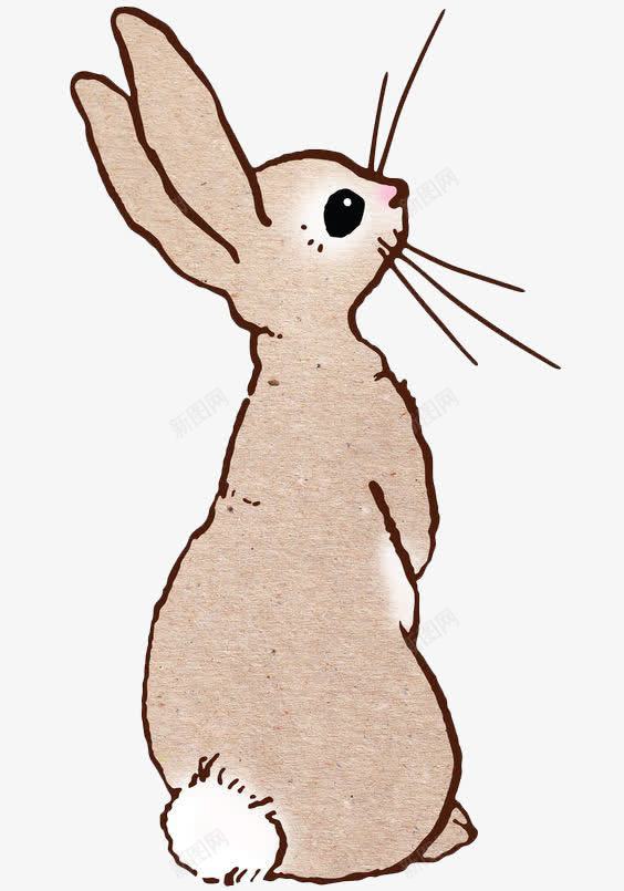 长胡须的兔子png免抠素材_新图网 https://ixintu.com 兔子 单色 大耳朵 手绘 长胡须