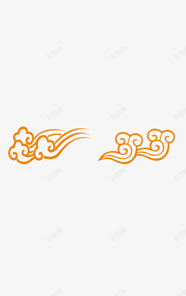 祥云金色祥云复古图案装饰元素png免抠素材_新图网 https://ixintu.com 复古图案 祥云 装饰元素 金色祥云