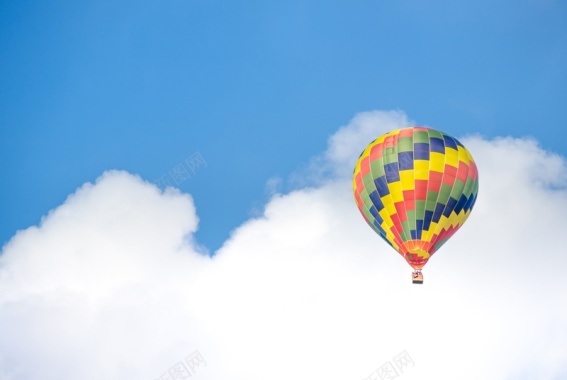 热气球背景天空白云飞翔13背景