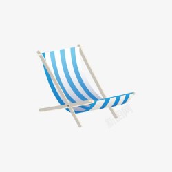 蓝色沙滩躺椅素材