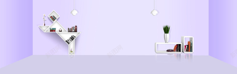 紫色梦幻唯美风格psdbannerpsd设计背景_新图网 https://ixintu.com anner banner psd 书本 书架 唯美风格 梦幻 模板 盆栽 紫色 花瓶